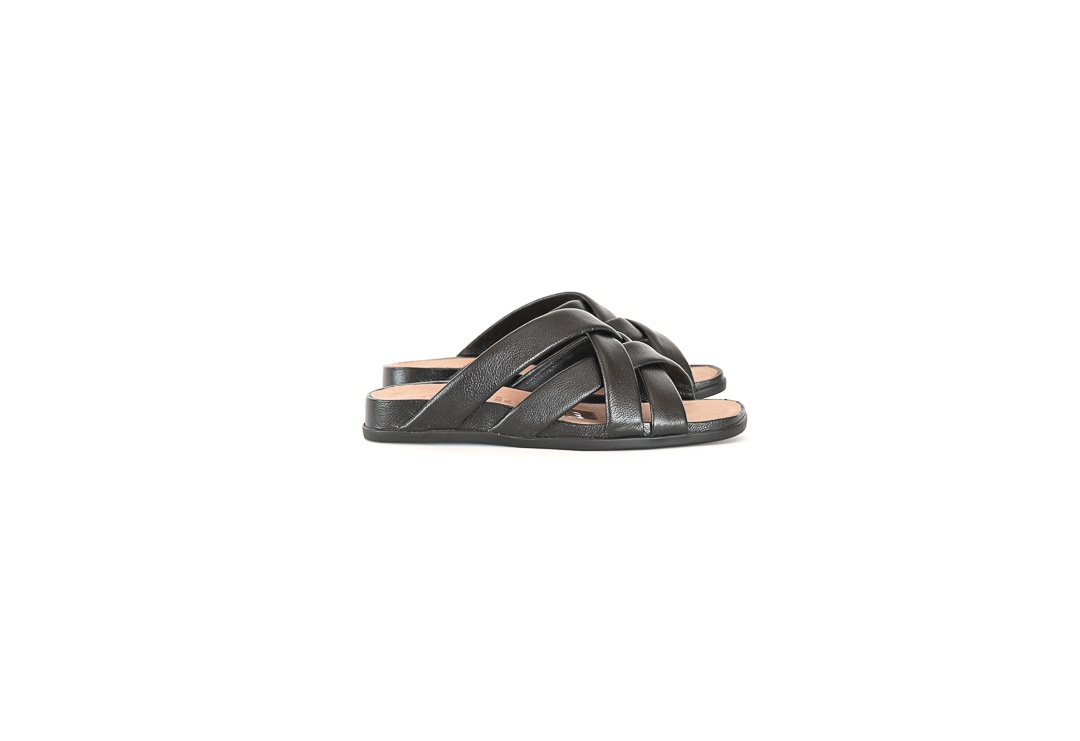 SANDALIA DENU FLEX TEXTURED NEGRA