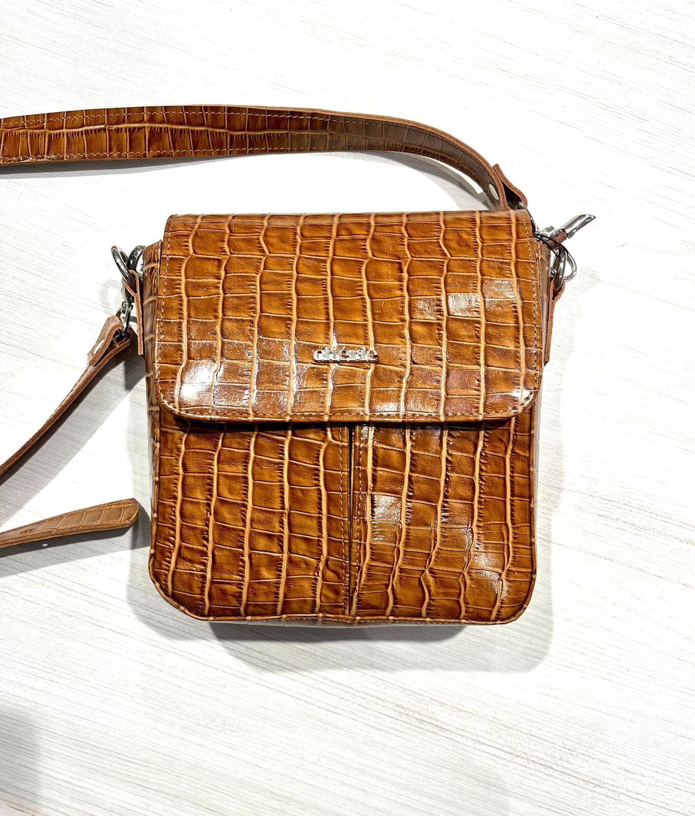BANDOLERA GUMY TEXTURED CARAMELO