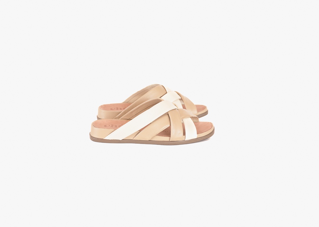 SANDALIA DENU FLEX COMBINADA ALMENDRA