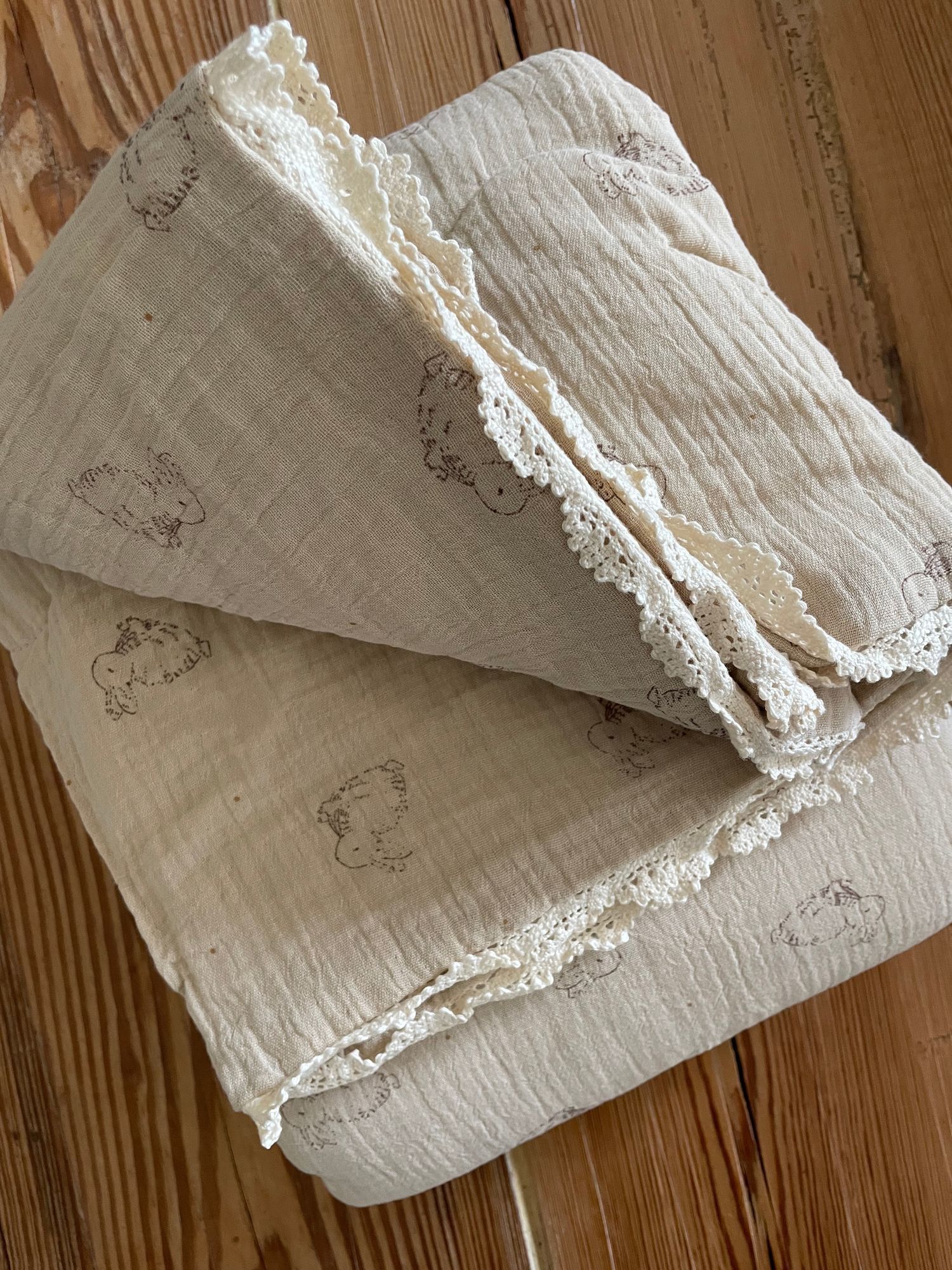 Acolchado puntilla con funda de almohadón para cama de una plaza