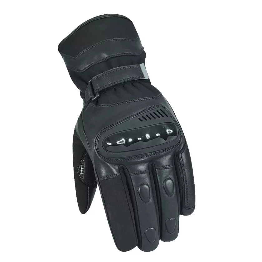 AGS GUANTES CUERO Y TEXTIL  AT-4011 BLACK
