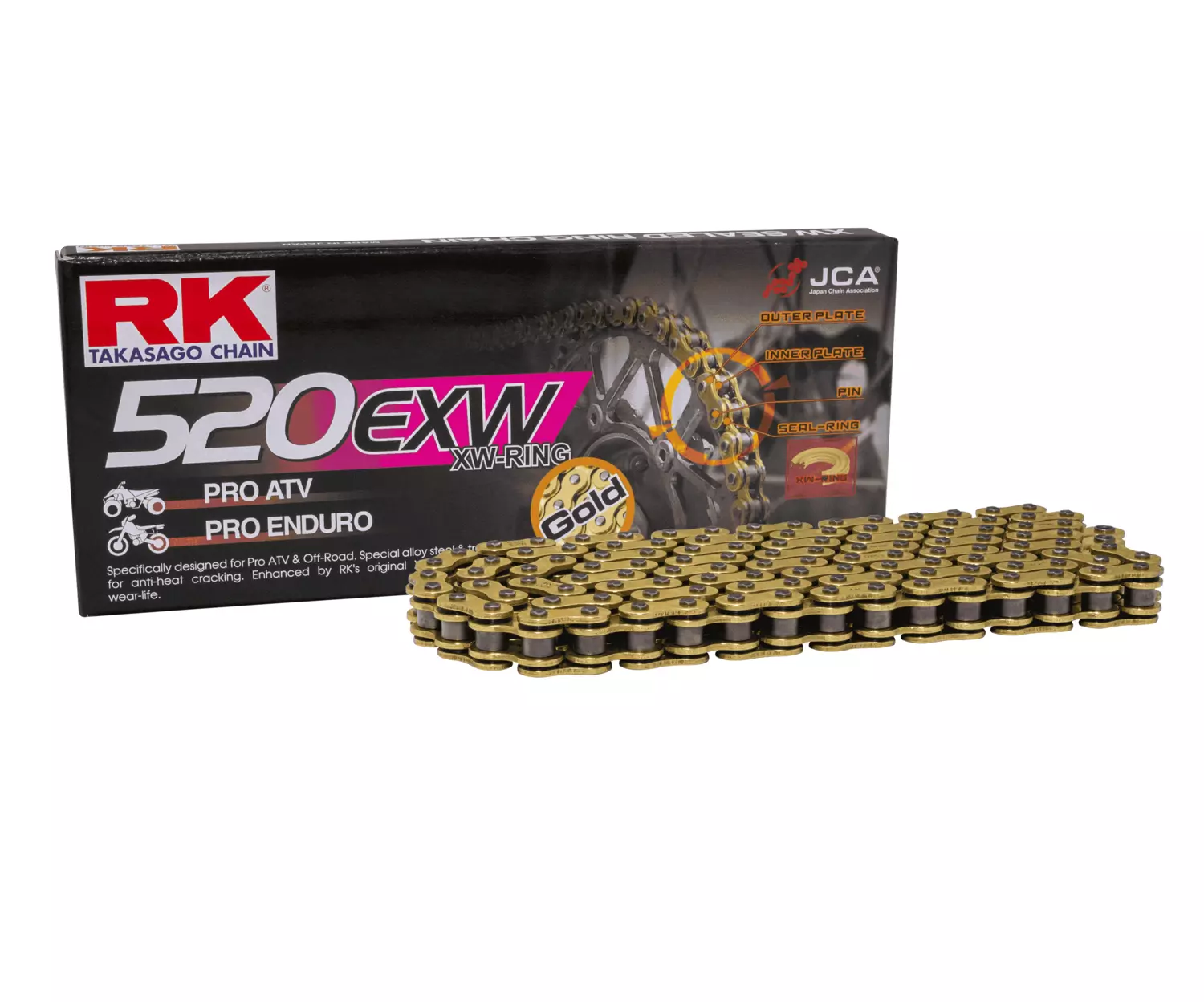 CADENAS RK JAPON 520 EXW-120 RALLY DORADA