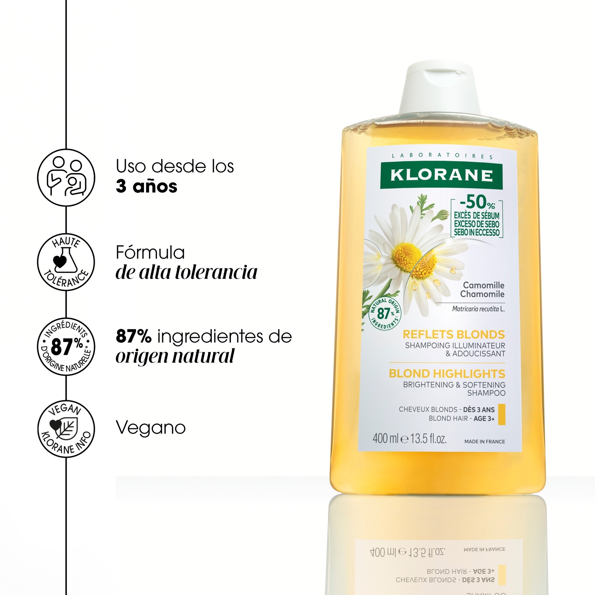 SHAMPOO CAMOMILA x 400 ml.