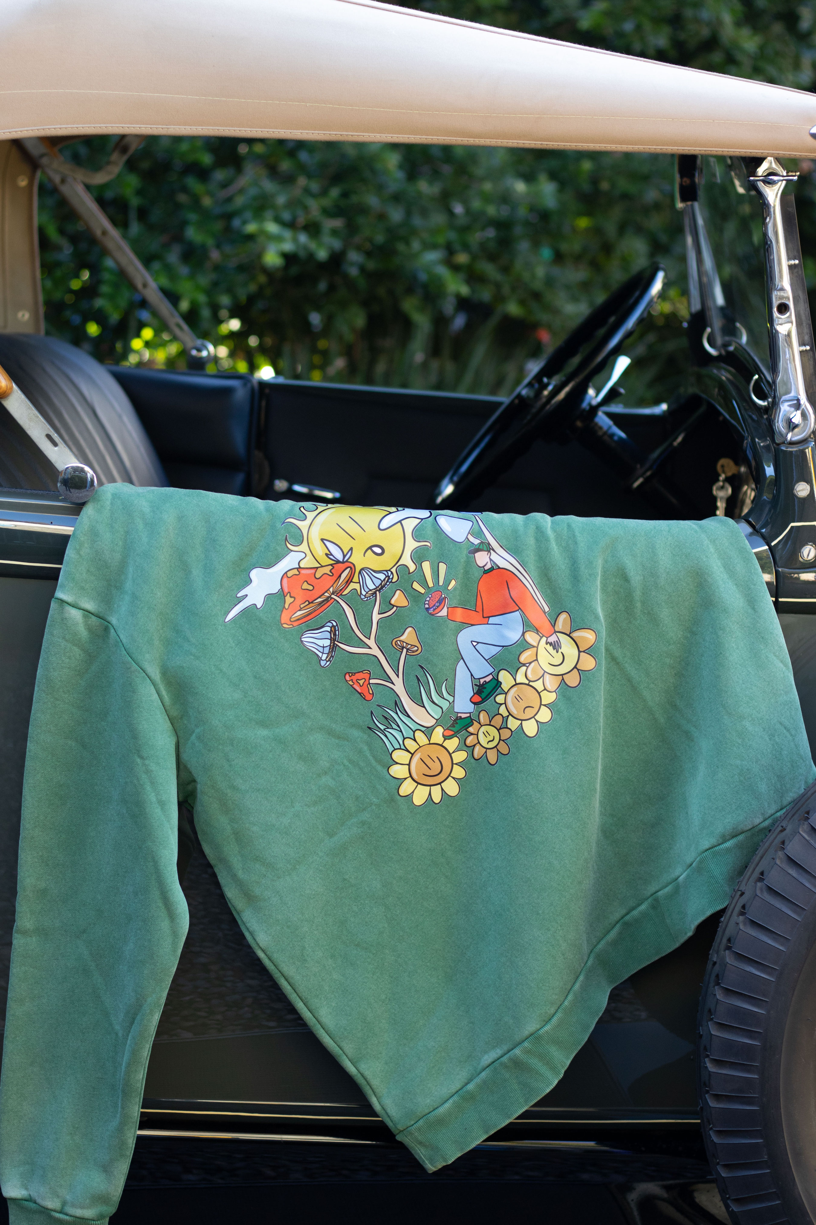 Buzo Green Washed Hongos